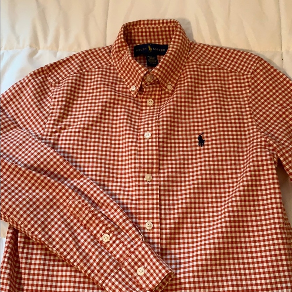 Ralph Lauren dark orange checked button down